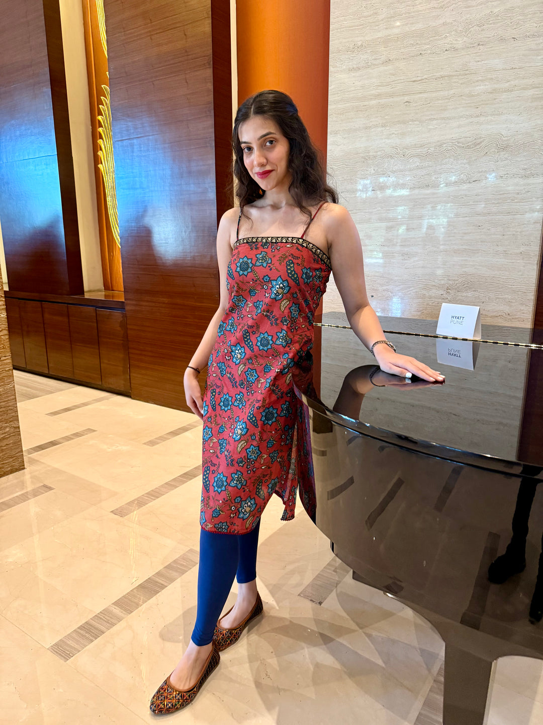Red floral Kurti